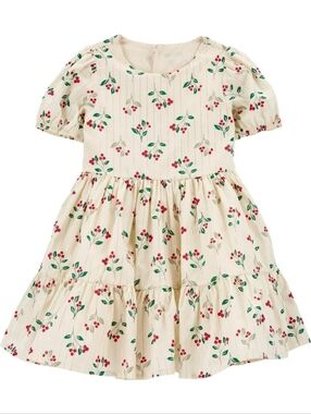 🍒 Carter’s Child of Mine Cherry Print Dress Metallic | 3T | Tulle Twirl Skirt